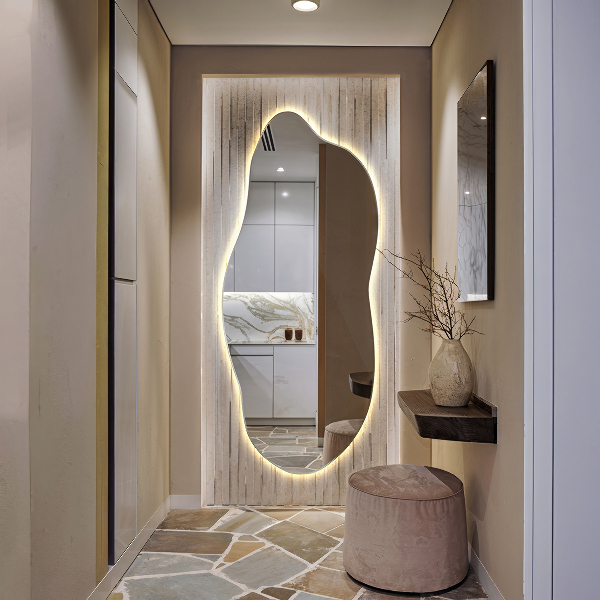 Nepravidelne led zrkadlo 40x90 cm