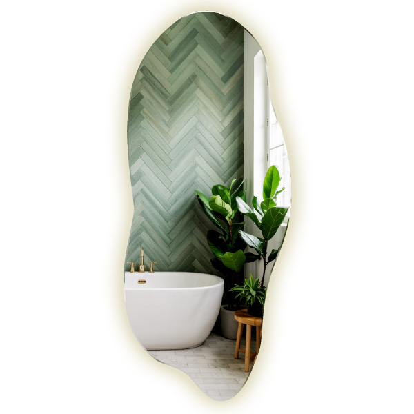 Nepravidelne led zrkadlo 40x90 cm