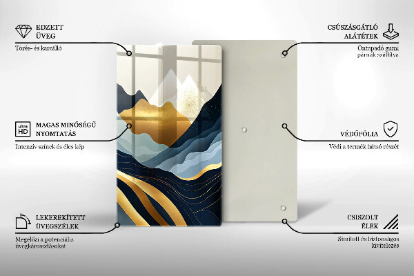 Kuchynská doska veľká zo skla Abstraktné hory