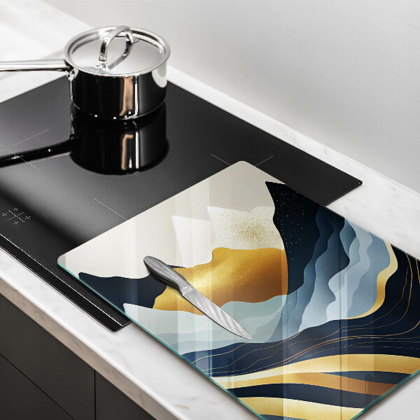 Kuchynská doska veľká zo skla Abstraktné hory