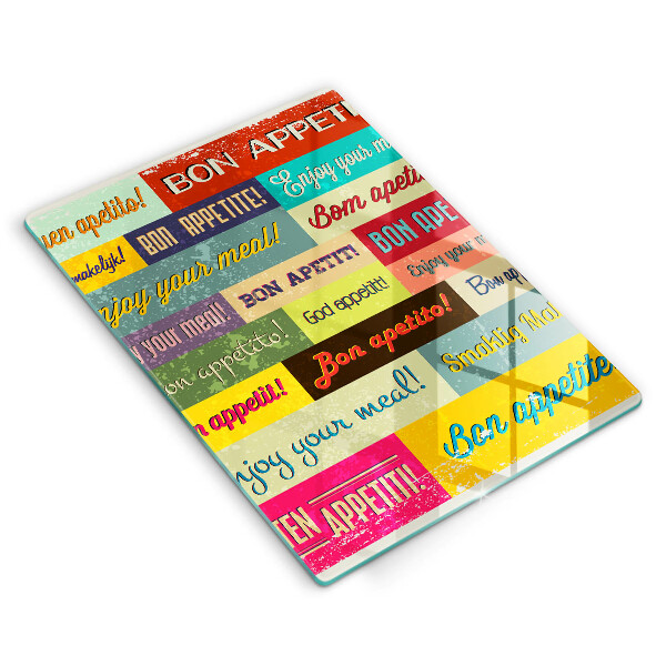 Kuchynská doska veľká zo skla Titulky Jazyky dobrej chuti