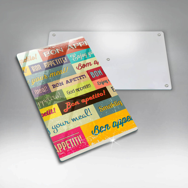 Kuchynská doska veľká zo skla Titulky Jazyky dobrej chuti