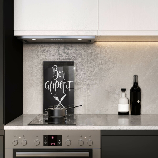 Kuchynská doska veľká zo skla Bon appetit nápis