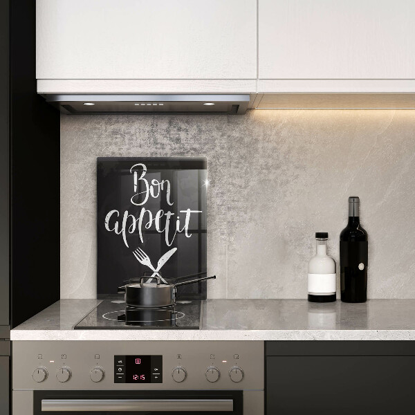 Kuchynská doska veľká zo skla Bon appetit nápis
