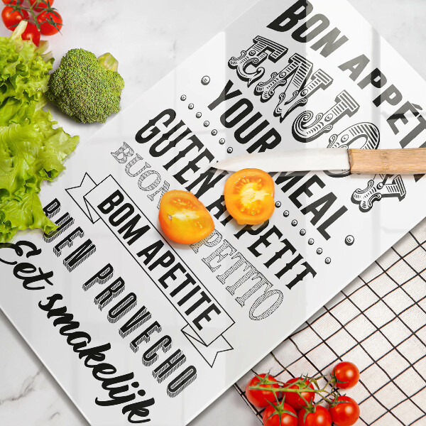 Kuchynská doska veľká zo skla Nápis do kuchyne veta