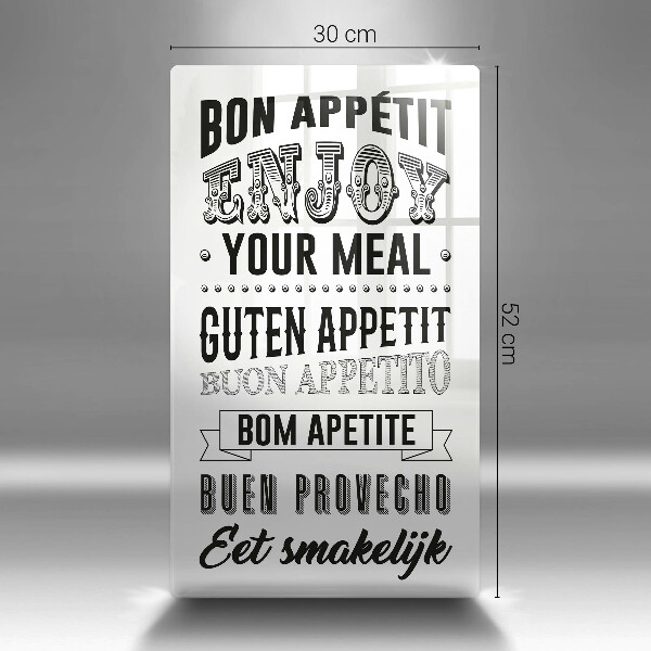 Kuchynská doska veľká zo skla Nápis do kuchyne veta