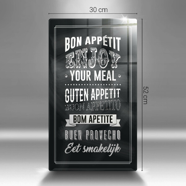 Kuchynská doska veľká zo skla Nápis do kuchyne veta