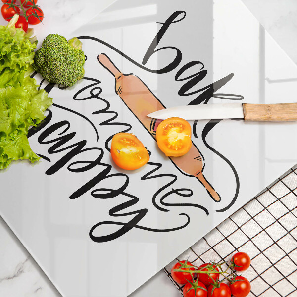 Kuchynská doska veľká zo skla Bake someone happy