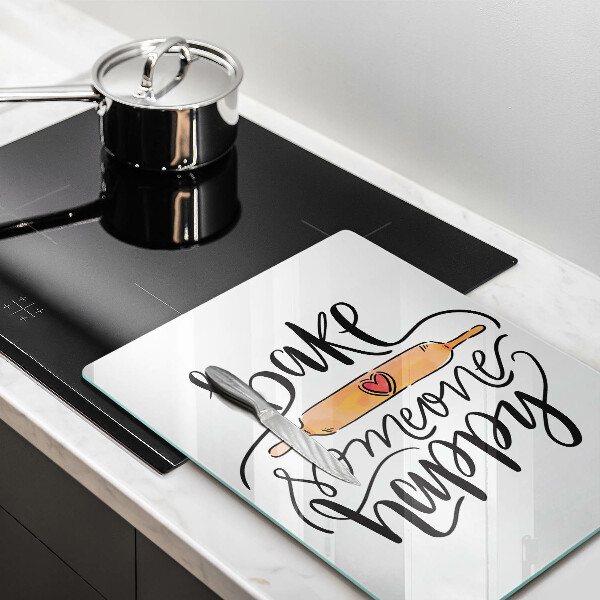 Kuchynská doska veľká zo skla Bake someone happy