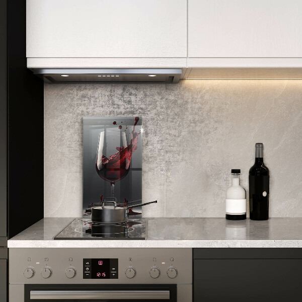 Kuchynská doska veľká zo skla Červené víno v pohári