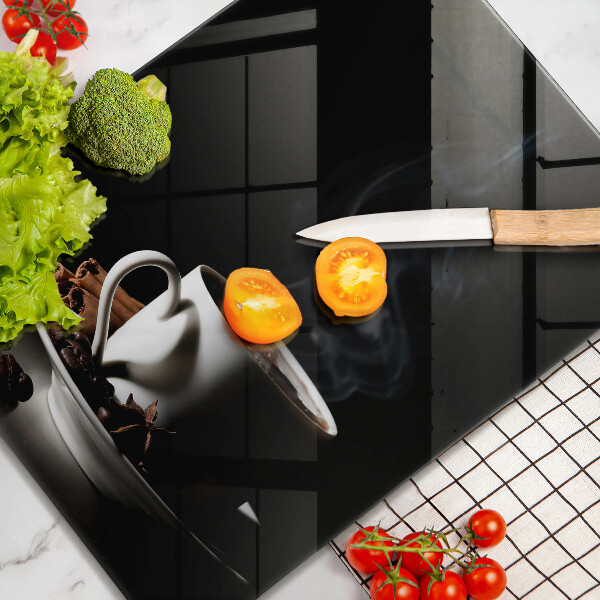 Kuchynská doska veľká zo skla Šálka horúcej kávy