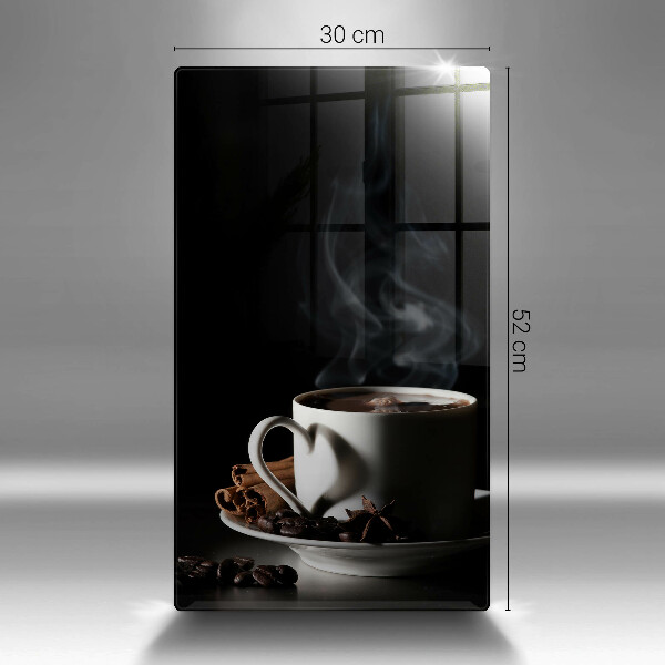Kuchynská doska veľká zo skla Šálka horúcej kávy
