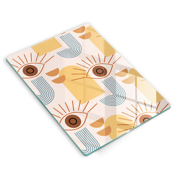 Kuchynská doska veľká zo skla Boho vzor očí