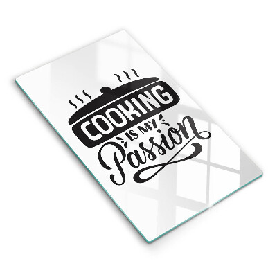 Kuchynská doska veľká zo skla Cooking is my passion