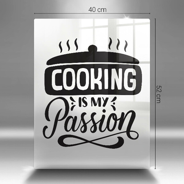Kuchynská doska veľká zo skla Cooking is my passion