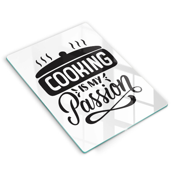Kuchynská doska veľká zo skla Cooking is my passion