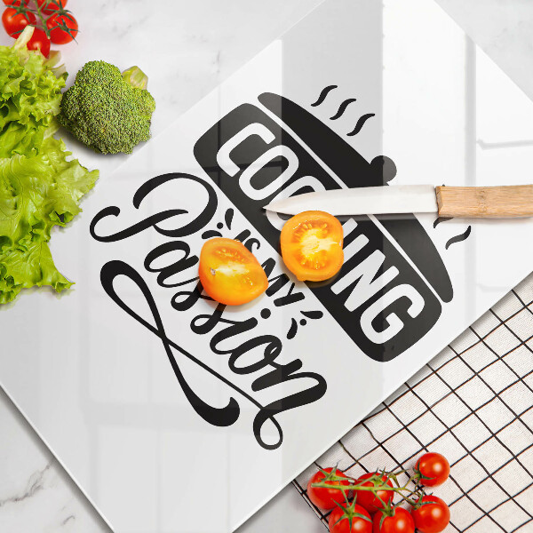 Kuchynská doska veľká zo skla Cooking is my passion