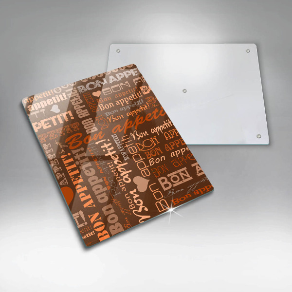 Kuchynská doska veľká zo skla Bon appetit