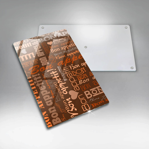 Kuchynská doska veľká zo skla Bon appetit