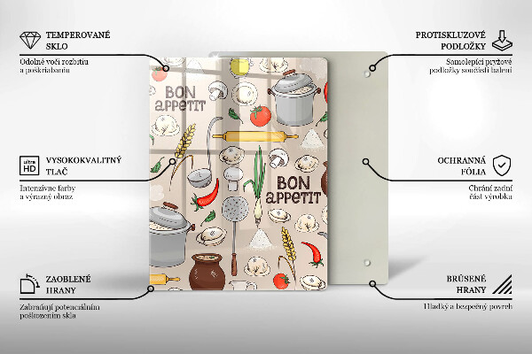 Kuchynská doska veľká zo skla Kuchyňa ilustrácie