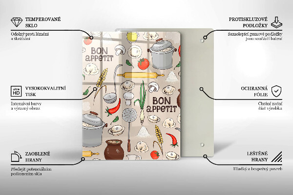 Kuchynská doska veľká zo skla Kuchyňa ilustrácie
