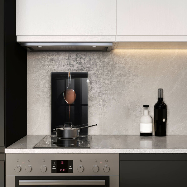 Kuchynská doska veľká zo skla Lyžica čokolády