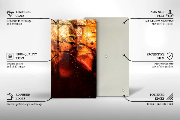 Kuchynská doska veľká zo skla Kolový nápoj s ľadom