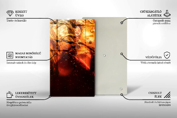 Kuchynská doska veľká zo skla Kolový nápoj s ľadom