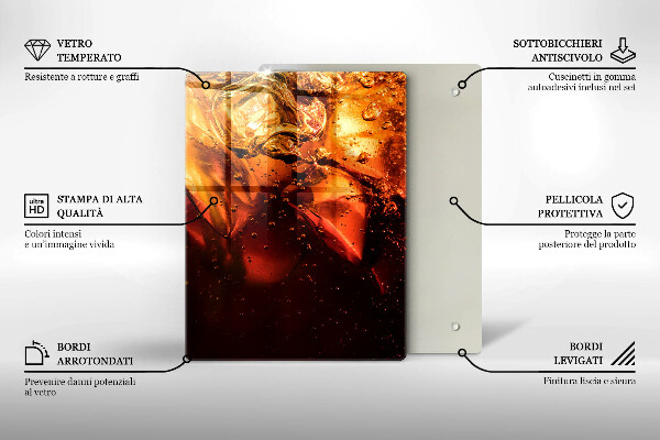 Kuchynská doska veľká zo skla Kolový nápoj s ľadom