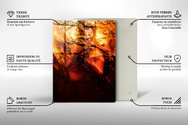 Kuchynská doska veľká zo skla Kolový nápoj s ľadom