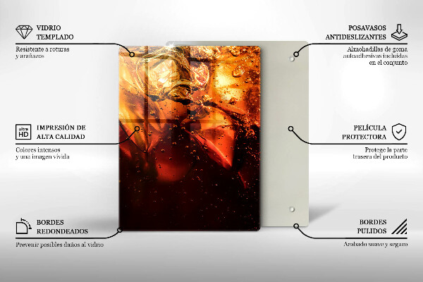 Kuchynská doska veľká zo skla Kolový nápoj s ľadom