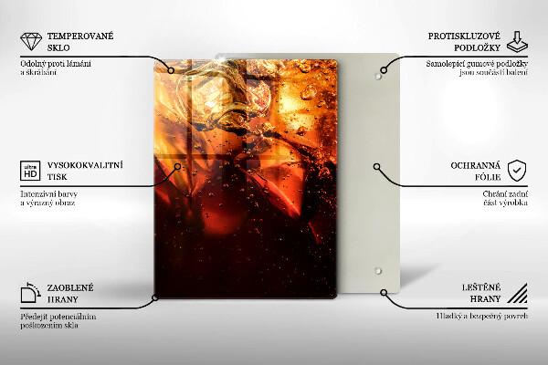 Kuchynská doska veľká zo skla Kolový nápoj s ľadom