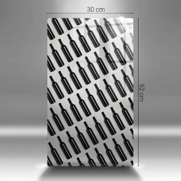 Kuchynská doska veľká zo skla Čierne fľaše na víno