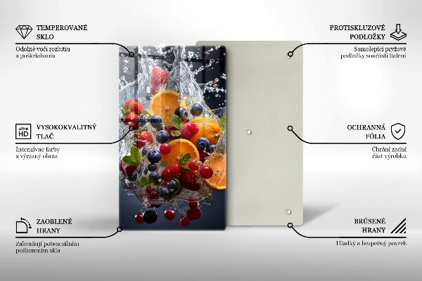 Kuchynská doska veľká zo skla Ovocie vo vode