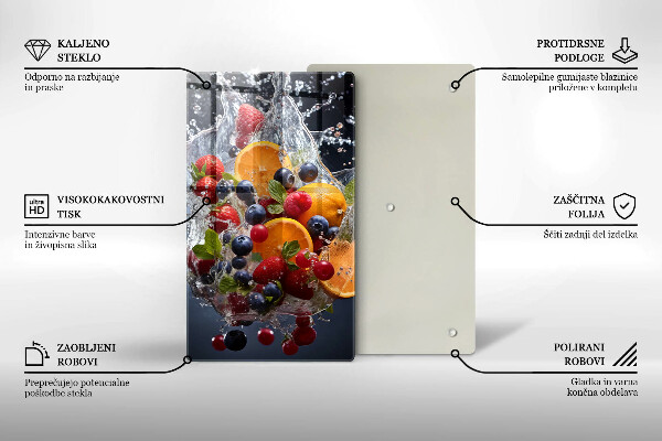 Kuchynská doska veľká zo skla Ovocie vo vode