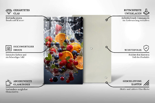 Kuchynská doska veľká zo skla Ovocie vo vode