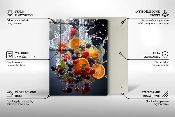 Kuchynská doska veľká zo skla Ovocie vo vode
