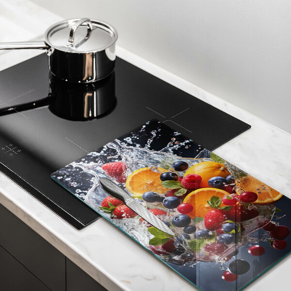 Kuchynská doska veľká zo skla Ovocie vo vode