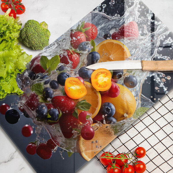 Kuchynská doska veľká zo skla Ovocie vo vode