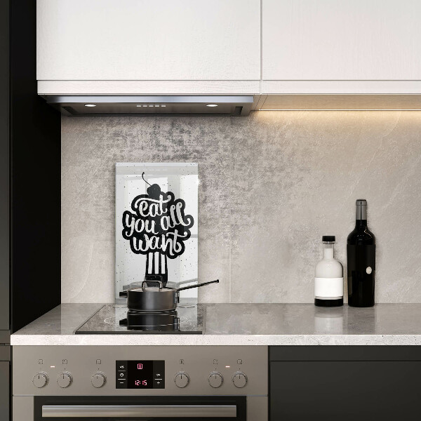 Kuchynská doska veľká zo skla Eat all you want