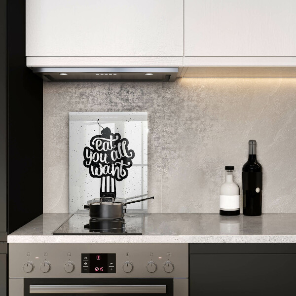 Kuchynská doska veľká zo skla Eat all you want