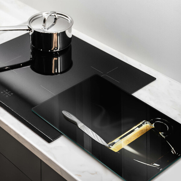 Kuchynská doska veľká zo skla Pohárik čiernej kávy