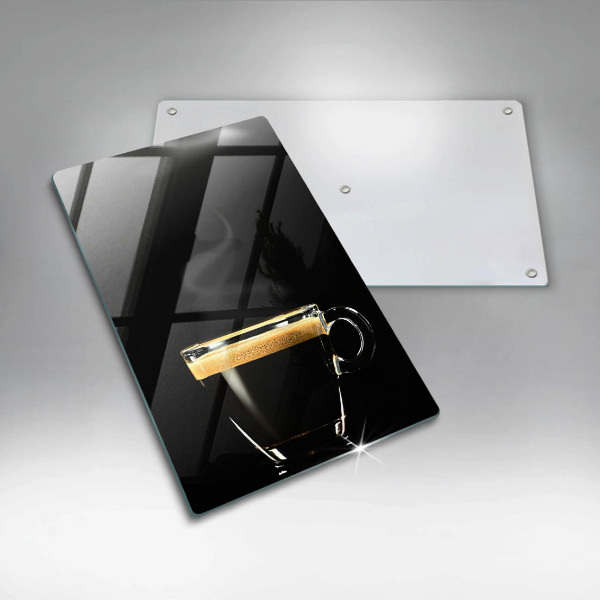 Kuchynská doska veľká zo skla Pohárik čiernej kávy