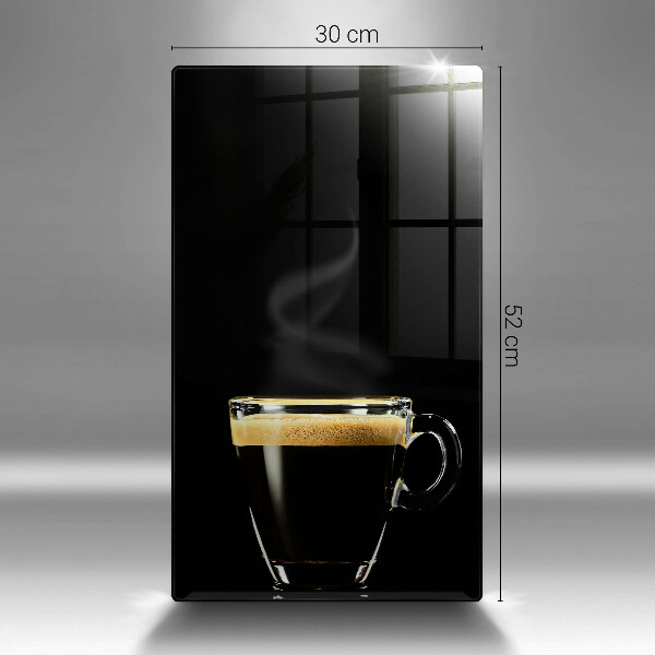 Kuchynská doska veľká zo skla Pohárik čiernej kávy