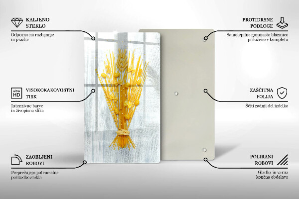 Kuchynská doska veľká zo skla Cestoviny