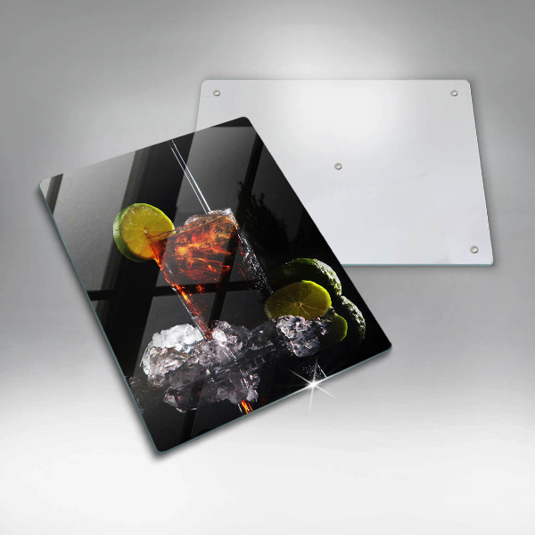 Kuchynská doska veľká zo skla Zemitý nápoj s ľadom