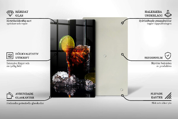 Kuchynská doska veľká zo skla Zemitý nápoj s ľadom