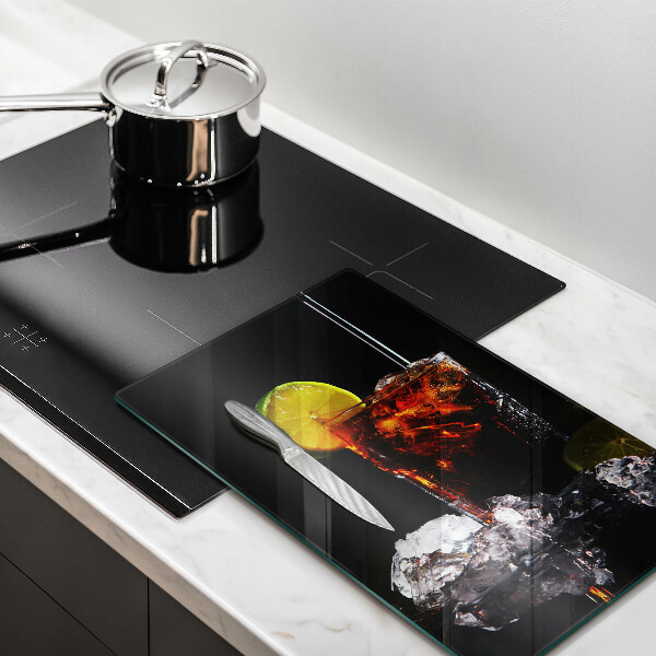 Kuchynská doska veľká zo skla Zemitý nápoj s ľadom