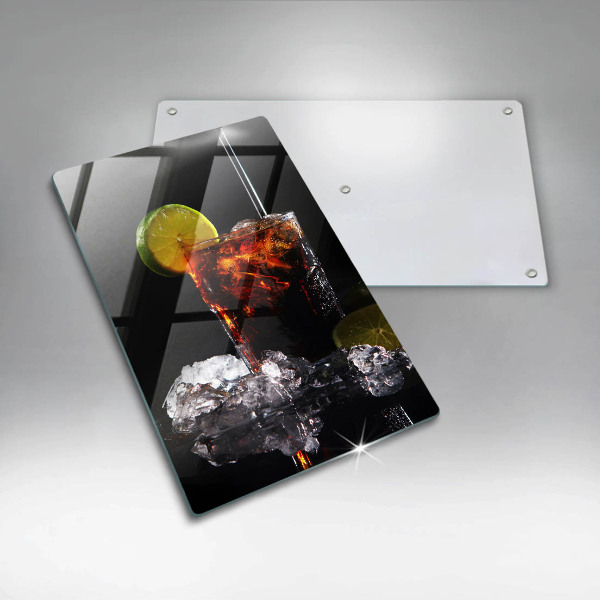 Kuchynská doska veľká zo skla Zemitý nápoj s ľadom