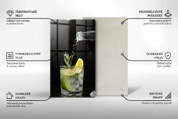 Kuchynská doska veľká zo skla Pohár vody